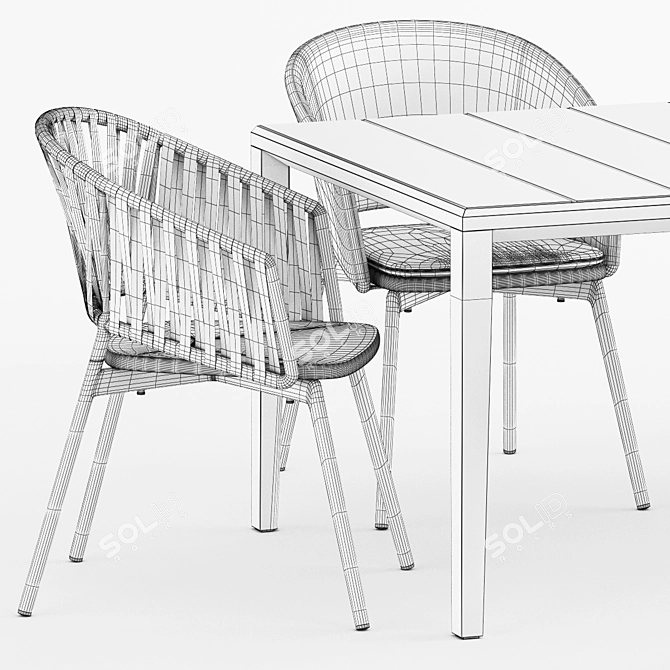 TEKA 173 Table + PIPER 022/122 Chairs by Roda 3D model image 3