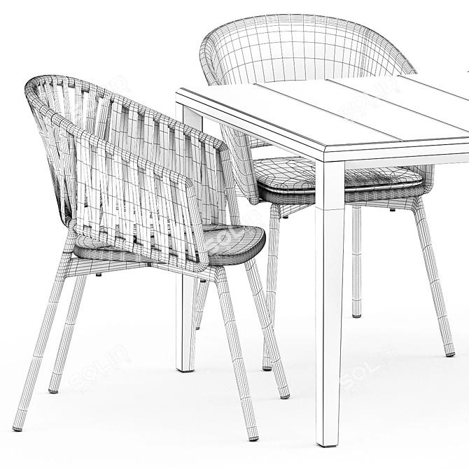 TEKA 173 Table + PIPER 022/122 Chairs by Roda 3D model image 6