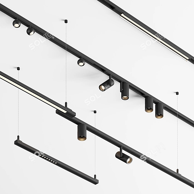 Modular Lighting Pista Surface: Customizable Track Lighting System 3D model image 1