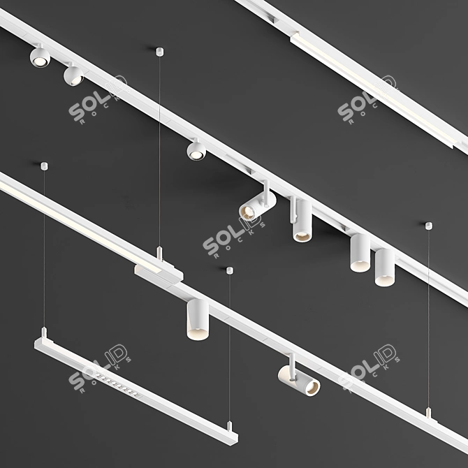 Modular Lighting Pista Surface: Customizable Track Lighting System 3D model image 2