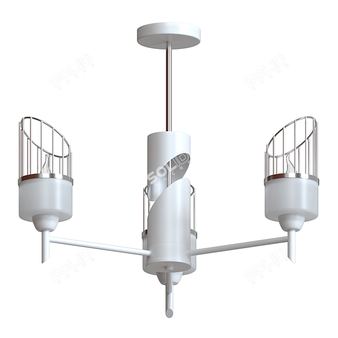 Modern Metal and Glass Wall Chandelier 3D model image 2