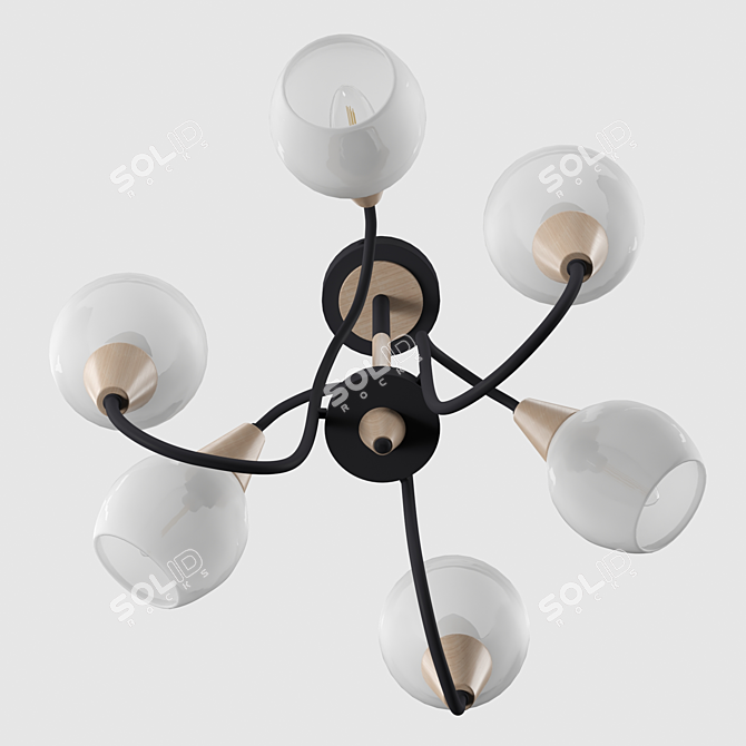 Country Style Glass Chandelier 3D model image 2