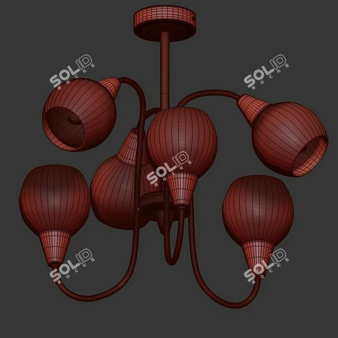 Country Style Glass Chandelier 3D model image 3