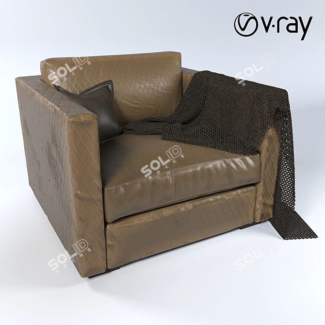 Modern HJA Armchair: Stylish Comfort 3D model image 1