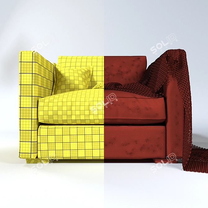 Modern HJA Armchair: Stylish Comfort 3D model image 3