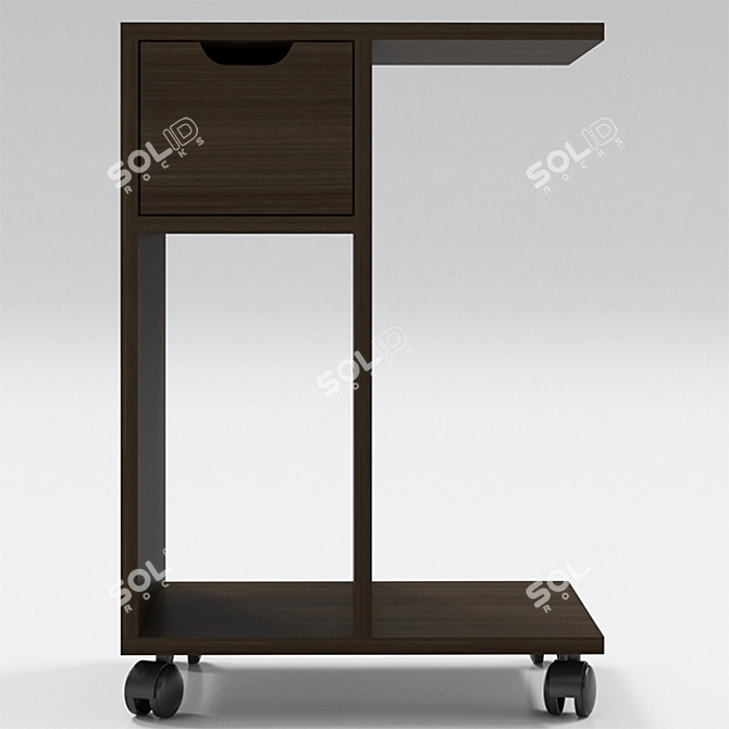 Modern Compact Side Table: H 60cm, W 41.5cm, D 30cm 3D model image 2