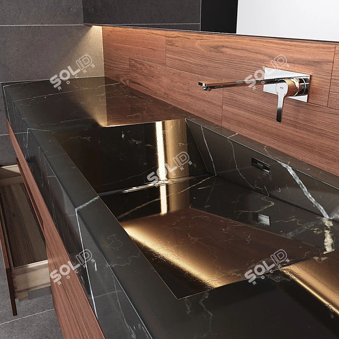 Marble Washbasin Bathroom Furniture 3D model image 2