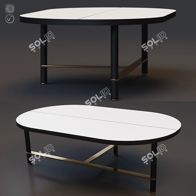 Sleek Cookies Coffee Table by Gallotti & Radice 3D model image 1