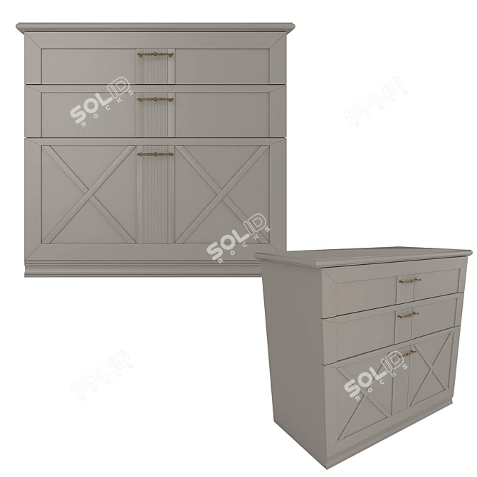 Rustic Retreat 2-Color Chest 3D model image 2