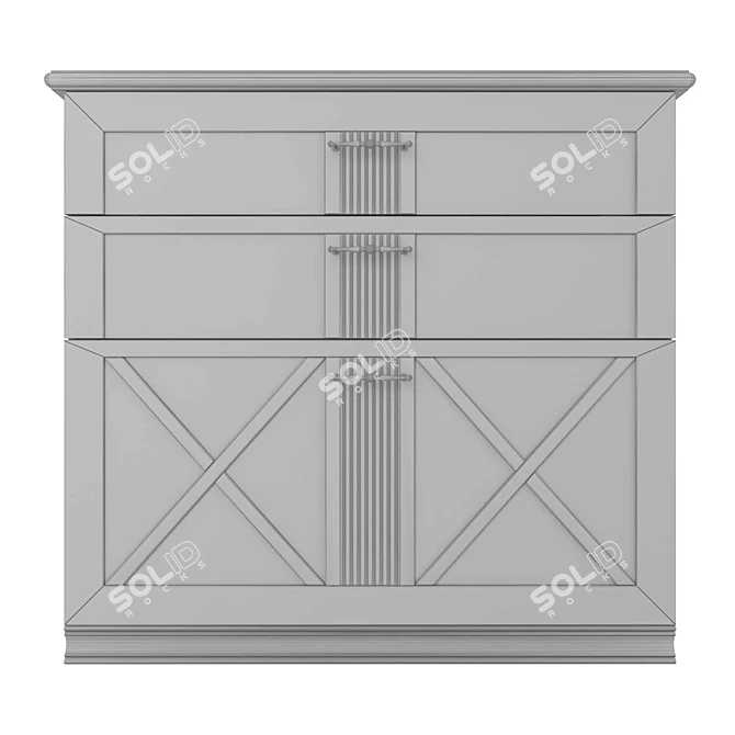 Rustic Retreat 2-Color Chest 3D model image 3