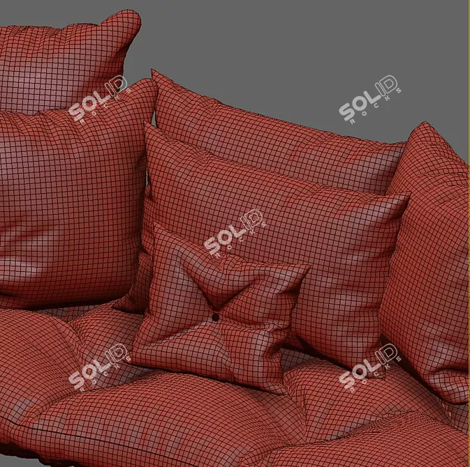 5-Piece Decorative Pillow Set 3D model image 2