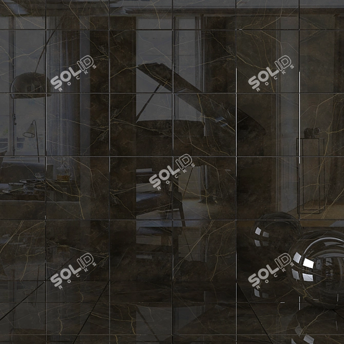 Black Multi-Texture Wall & Floor Tiles 3D model image 1