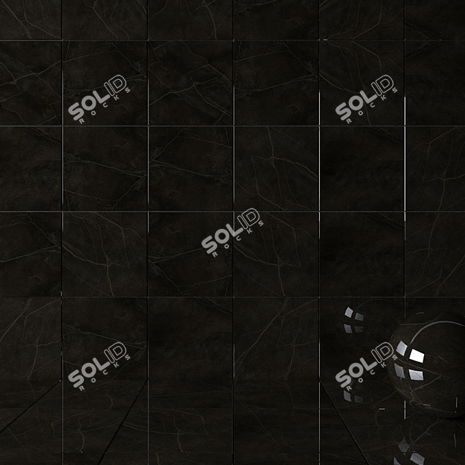 Black Multi-Texture Wall & Floor Tiles 3D model image 2