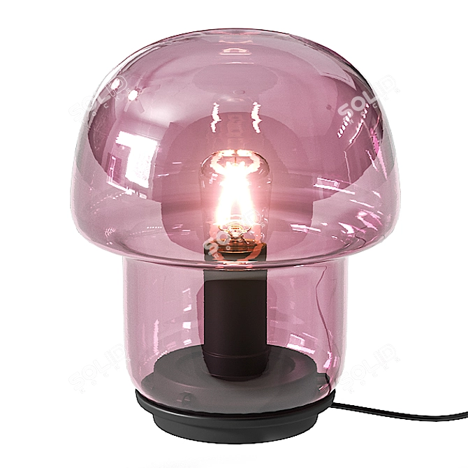 Elegant Purple Glass Table Lamp 3D model image 1