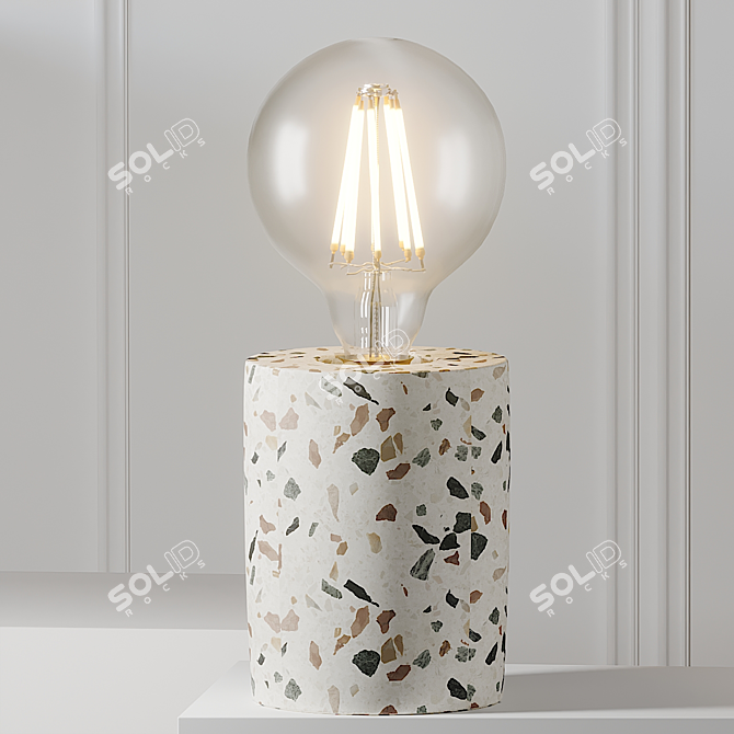 Elegant Terrazzo Table Lamp 3D model image 1