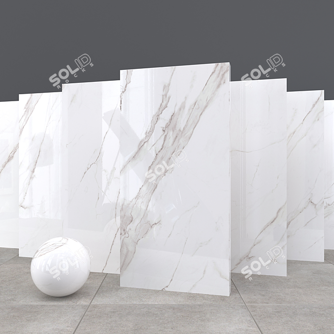 Elegant Calacatta Extra Marble 3D model image 1