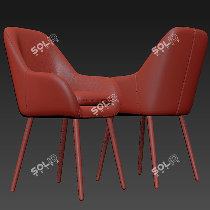 Elegant Memphis Dining Chair Set 3D model image 2