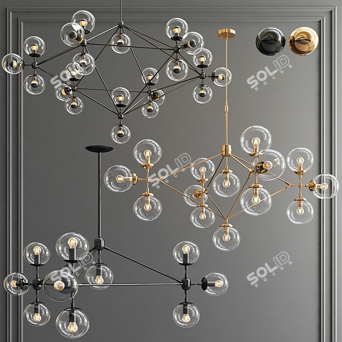 Exquisite Modo Chandeliers Collection 3D model image 1