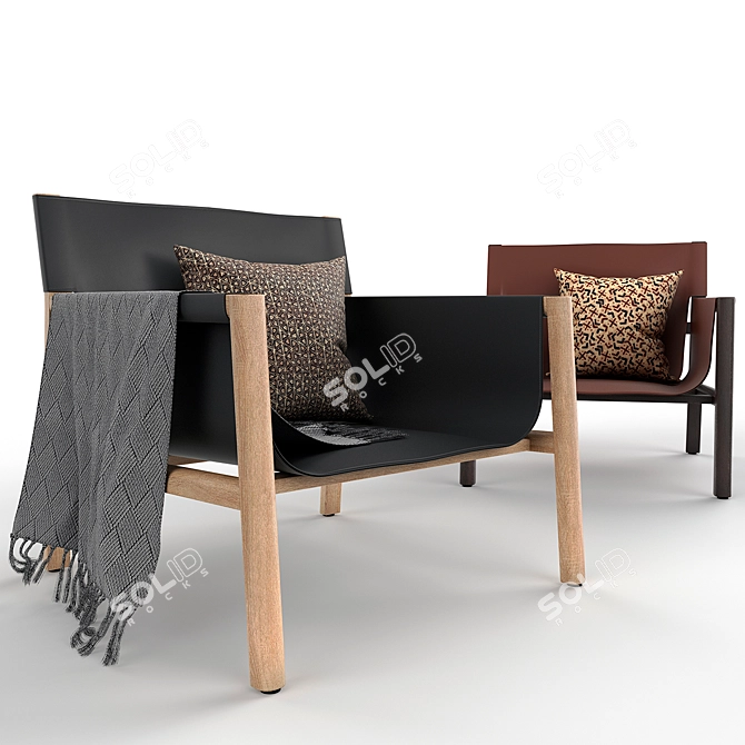 Sleek Pablo B&B Chair 3D model image 1