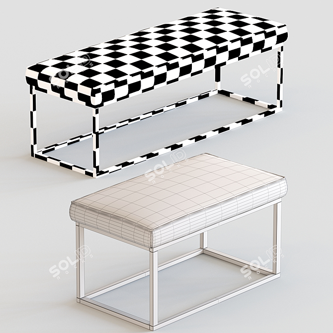 Kubo Brass Leg Bench 3D model image 3