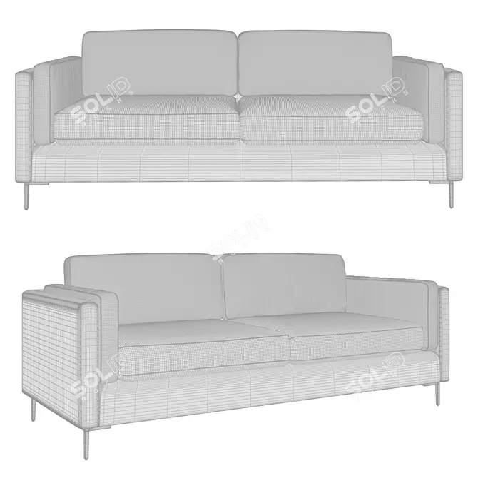 Rosalina 84" Blue Velvet Sofa - Luxurious and Stylish 3D model image 3