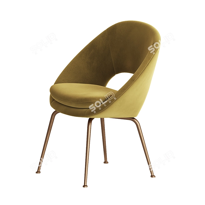 Orb Velvet Dining Chair: Elegant and Stylish 3D model image 2