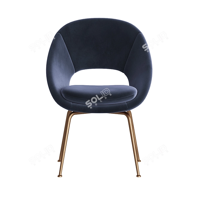 Orb Velvet Dining Chair: Elegant and Stylish 3D model image 3