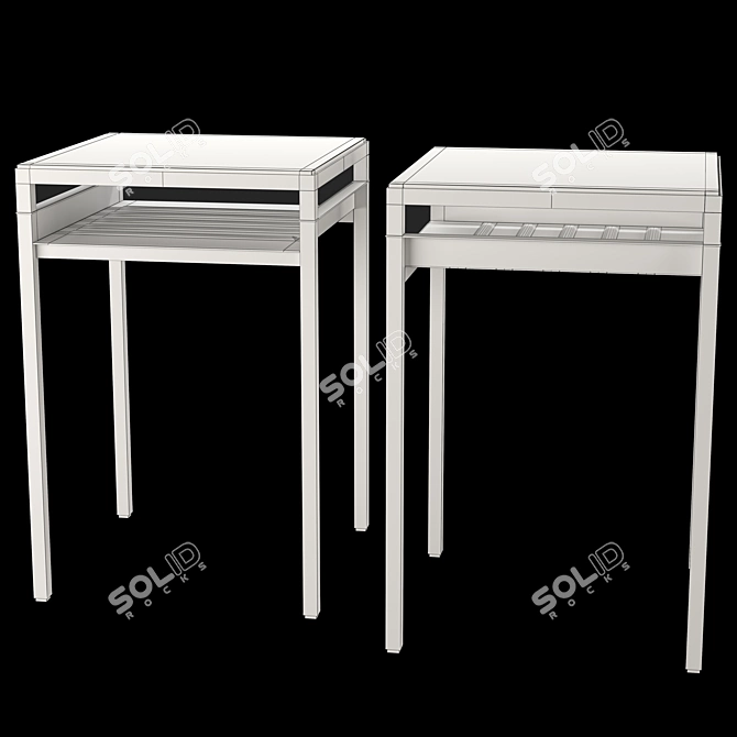 IKEA NYBODA Side Table: Black/White 3D model image 3