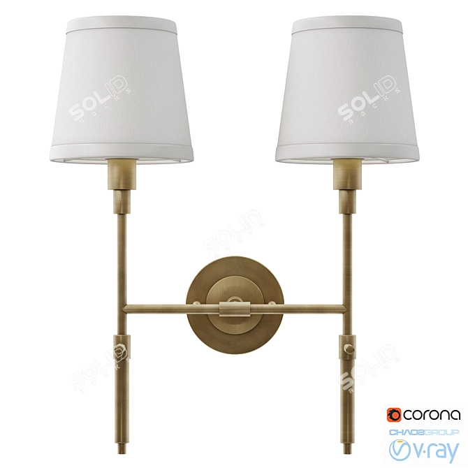 Dantone Home Buckingham Double Sconce 3D model image 1