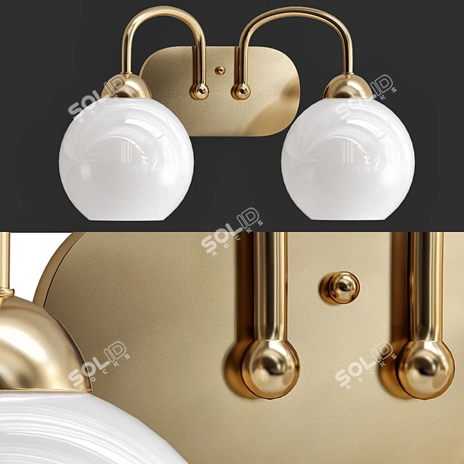 Vintage Gold Bath Light: Carisa Collection 3D model image 1
