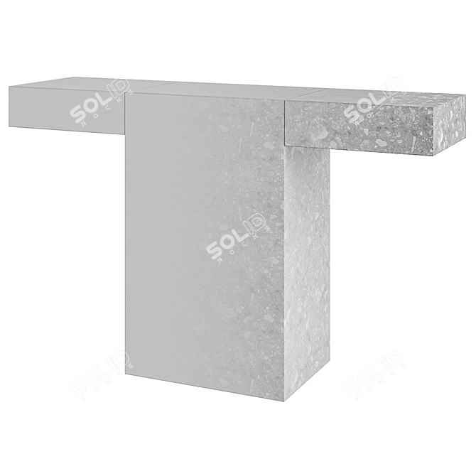 Elegant Modulor Console in Polished Stone 3D model image 2