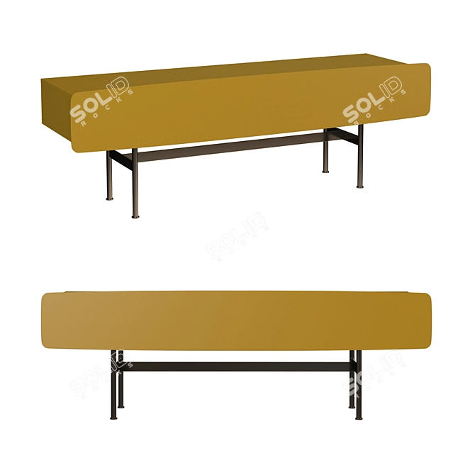 Yee Storage Bench with Storage 3D model image 1