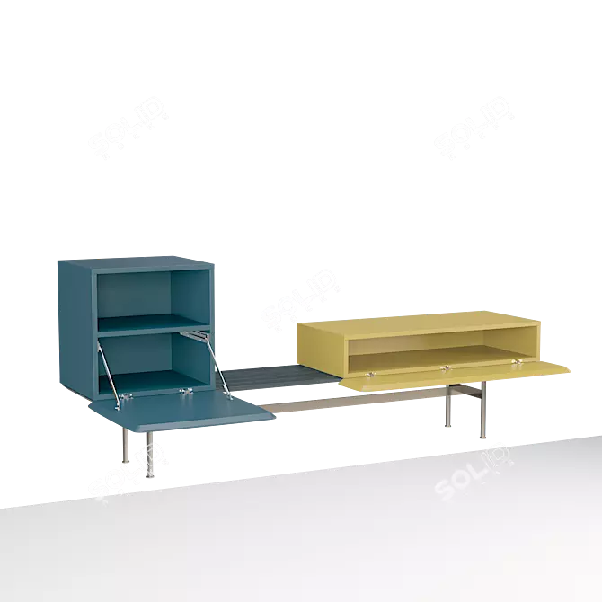 Yee Strong Storage Bench 214x46x87cm 3D model image 3