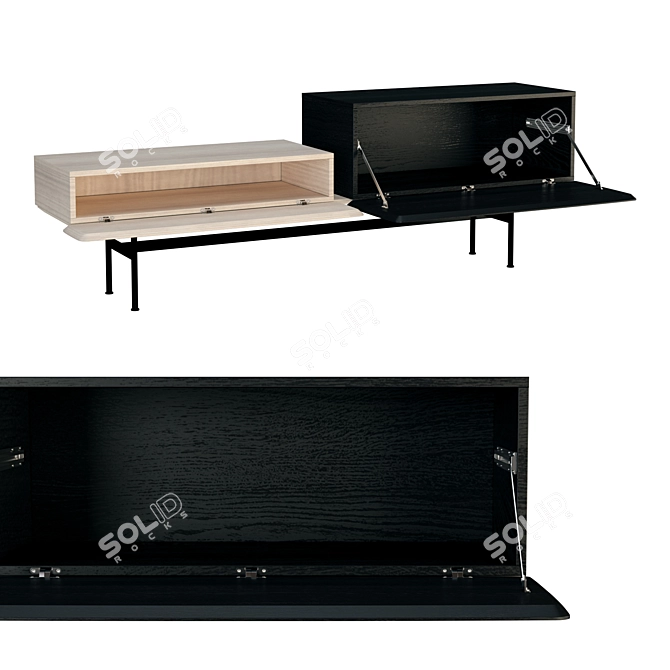 Strong Storage Bench: 158x46x73cm 3D model image 2