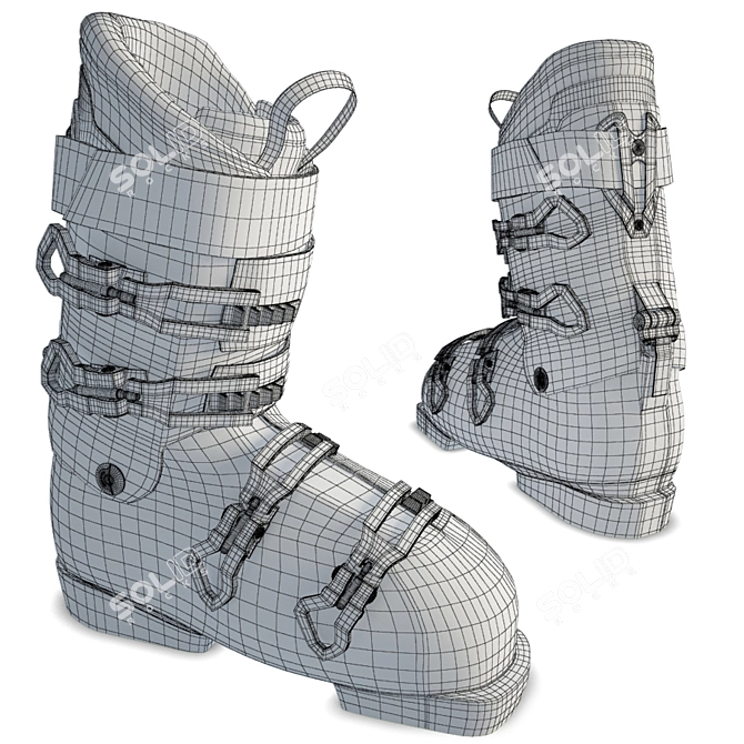 SnowGlide Ski Shoes 3D model image 2