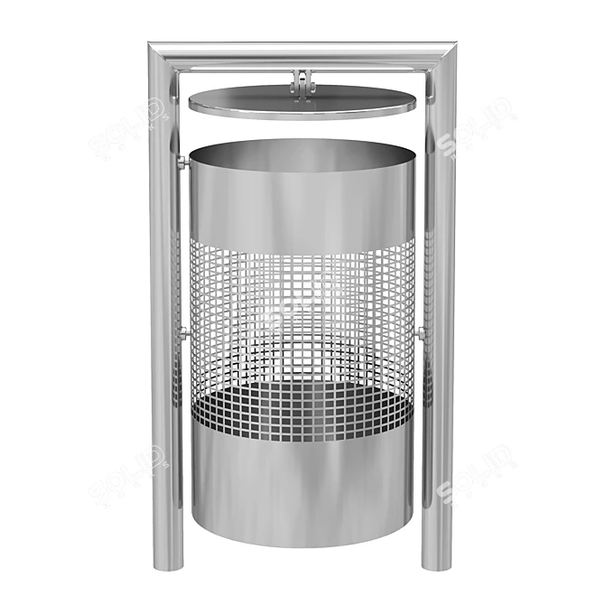 Vokzal Metal Urn: Keep Your Area Clean 3D model image 1