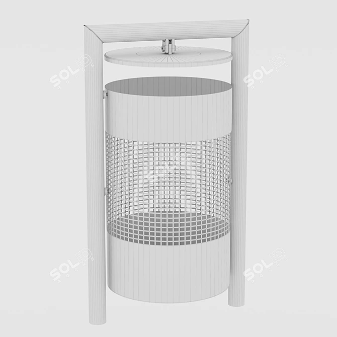 Vokzal Metal Urn: Keep Your Area Clean 3D model image 3