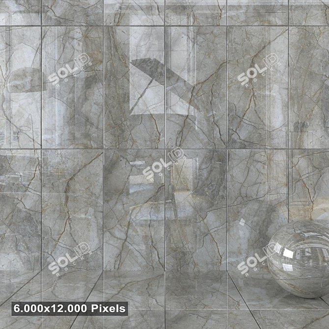 Silver River Multi-Texture Wall Tiles 3D model image 1