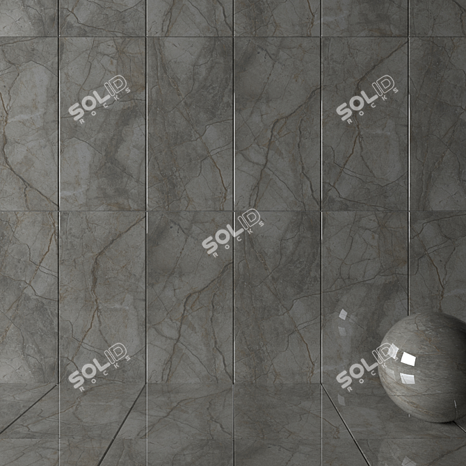 Silver River Multi-Texture Wall Tiles 3D model image 2