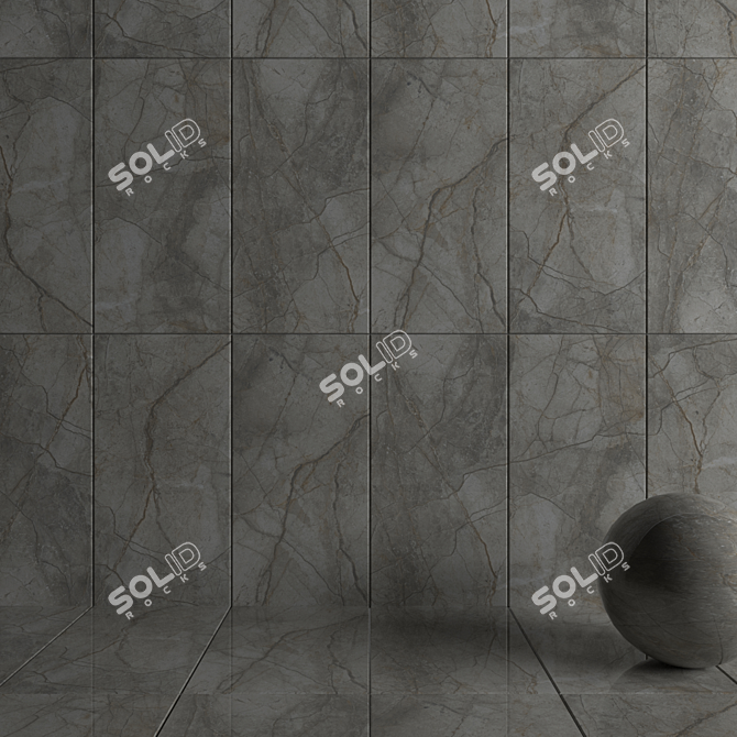 Silver River Multi-Texture Wall Tiles 3D model image 3
