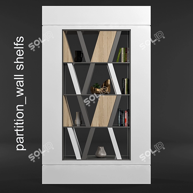 Decorative Partition Shelf 3D model image 1