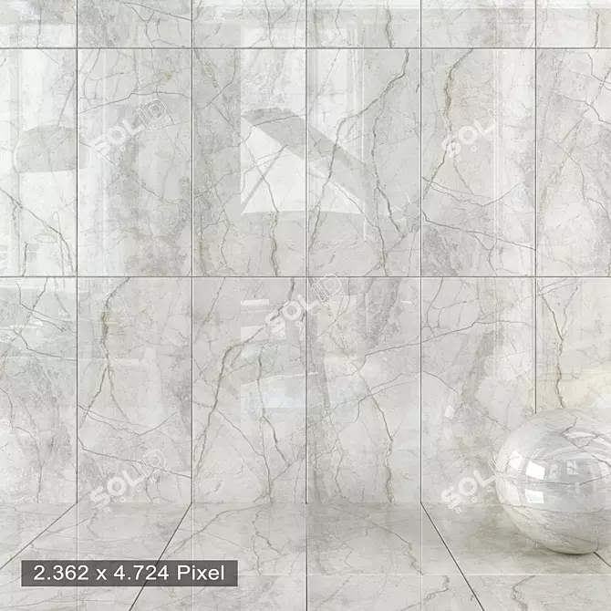 Silver River Light Wall Tiles 3D model image 1