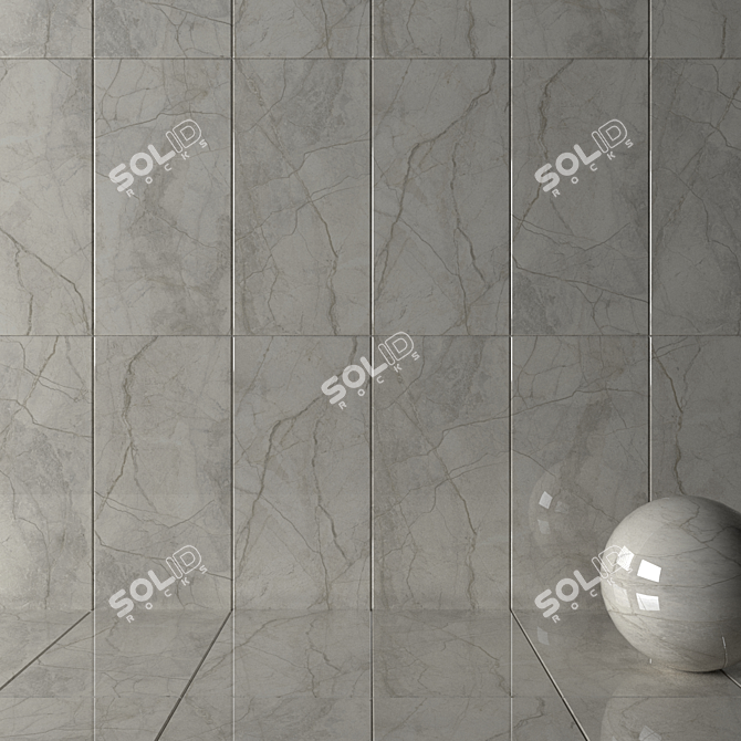 Silver River Light Wall Tiles 3D model image 2