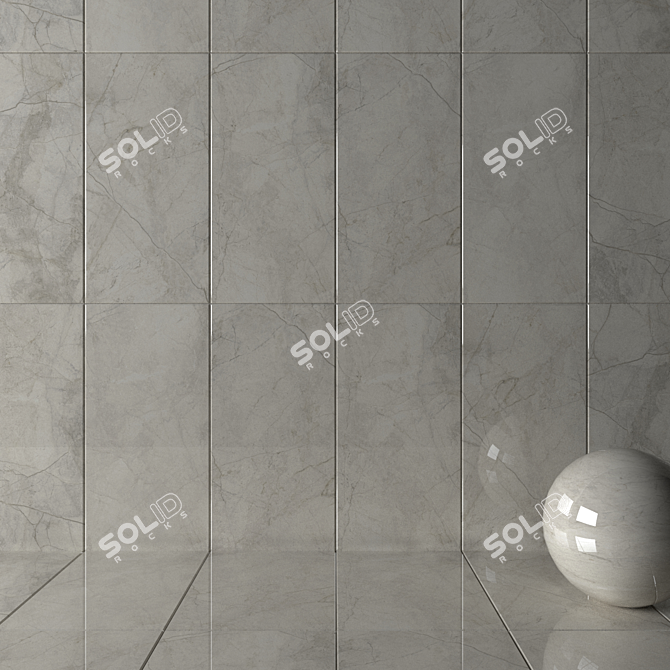 Silver River Light Wall Tiles - Elegant Marble 3D model image 2