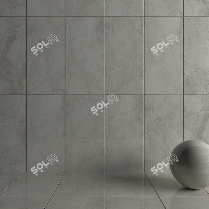 Silver River Light Wall Tiles - Elegant Marble 3D model image 3