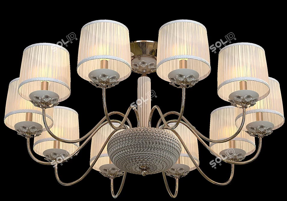 Crystal Lux Adagio PL10 - Art-Deco Style Chandelier 3D model image 2