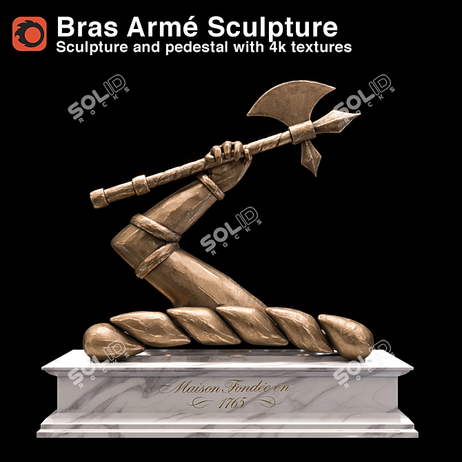 Title: Hennessy Sculpture: Armé Elegance 3D model image 1