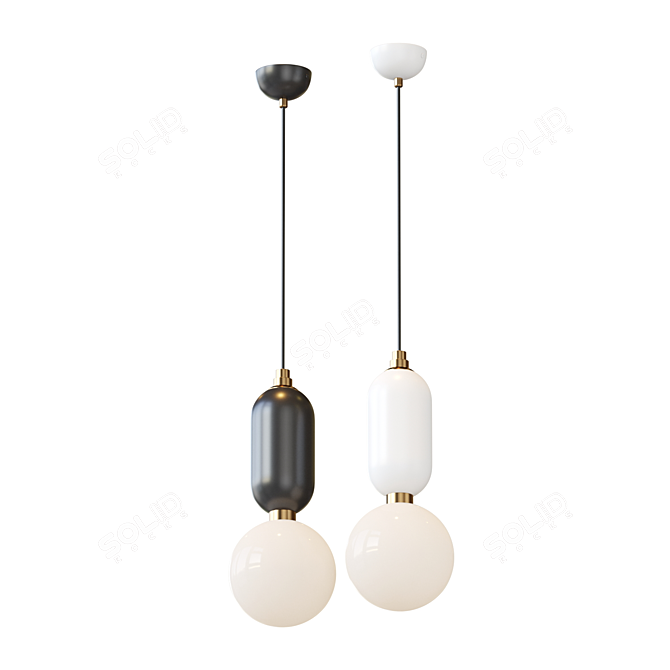 Sleek Glass Pendant Light - Lampatron Falster 3D model image 2