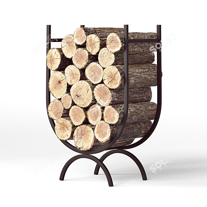 Extra-Large Iron Log Organizer 3D model image 1