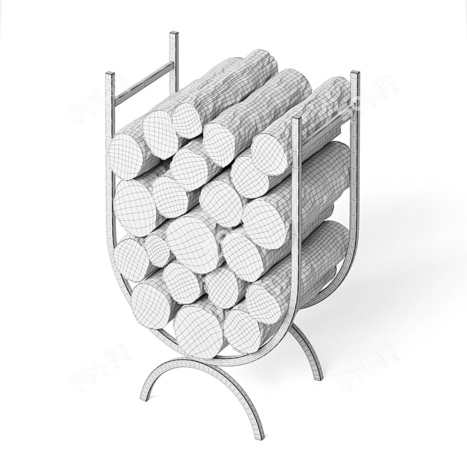 Extra-Large Iron Log Organizer 3D model image 3